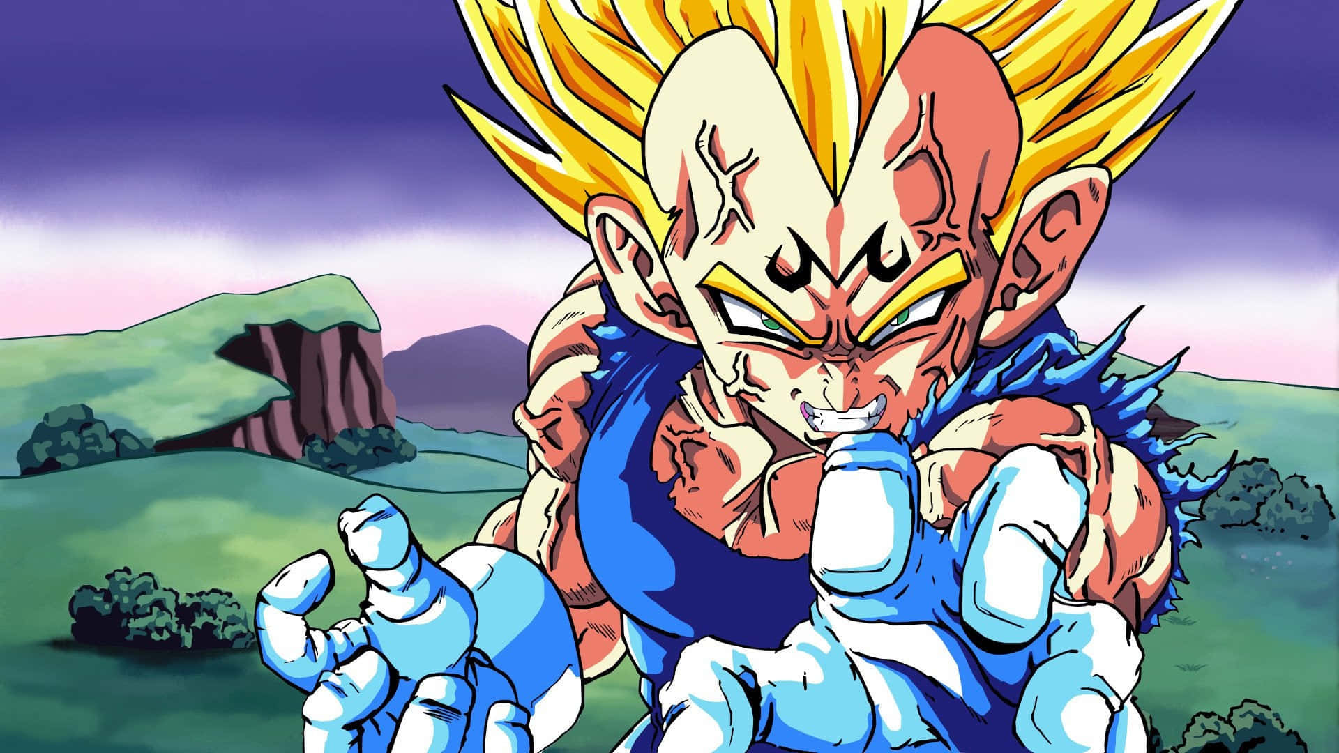 Cool Vegeta, Veins, golden hair, Full HD Desktop Wallpaper