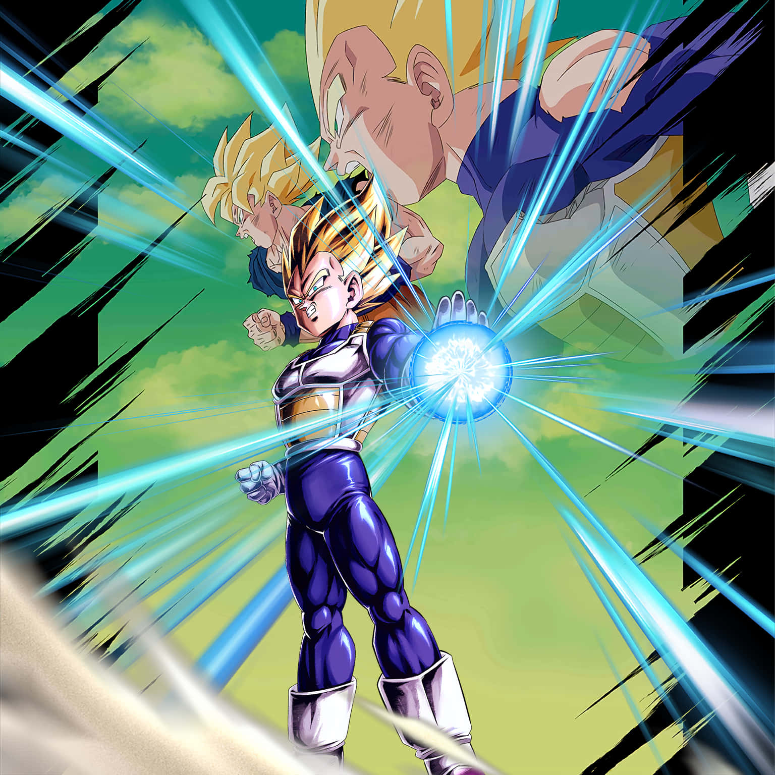 Cool Vegeta, purple armor, glowing blue energy blast, HD Desktop Wallpaper