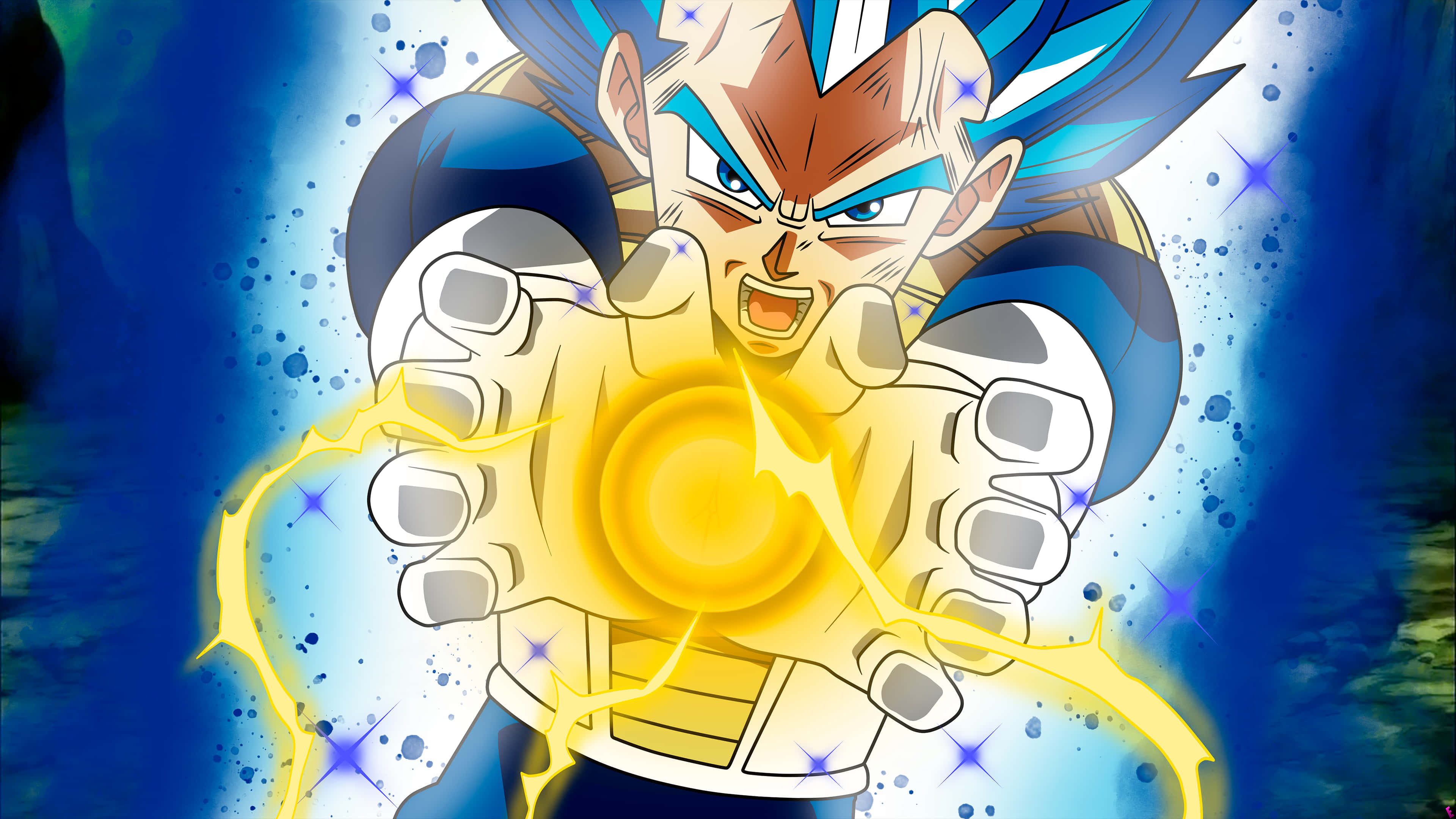 Cool Vegeta, Vegeta, glowing yellow energy blast, 4K Desktop Wallpaper