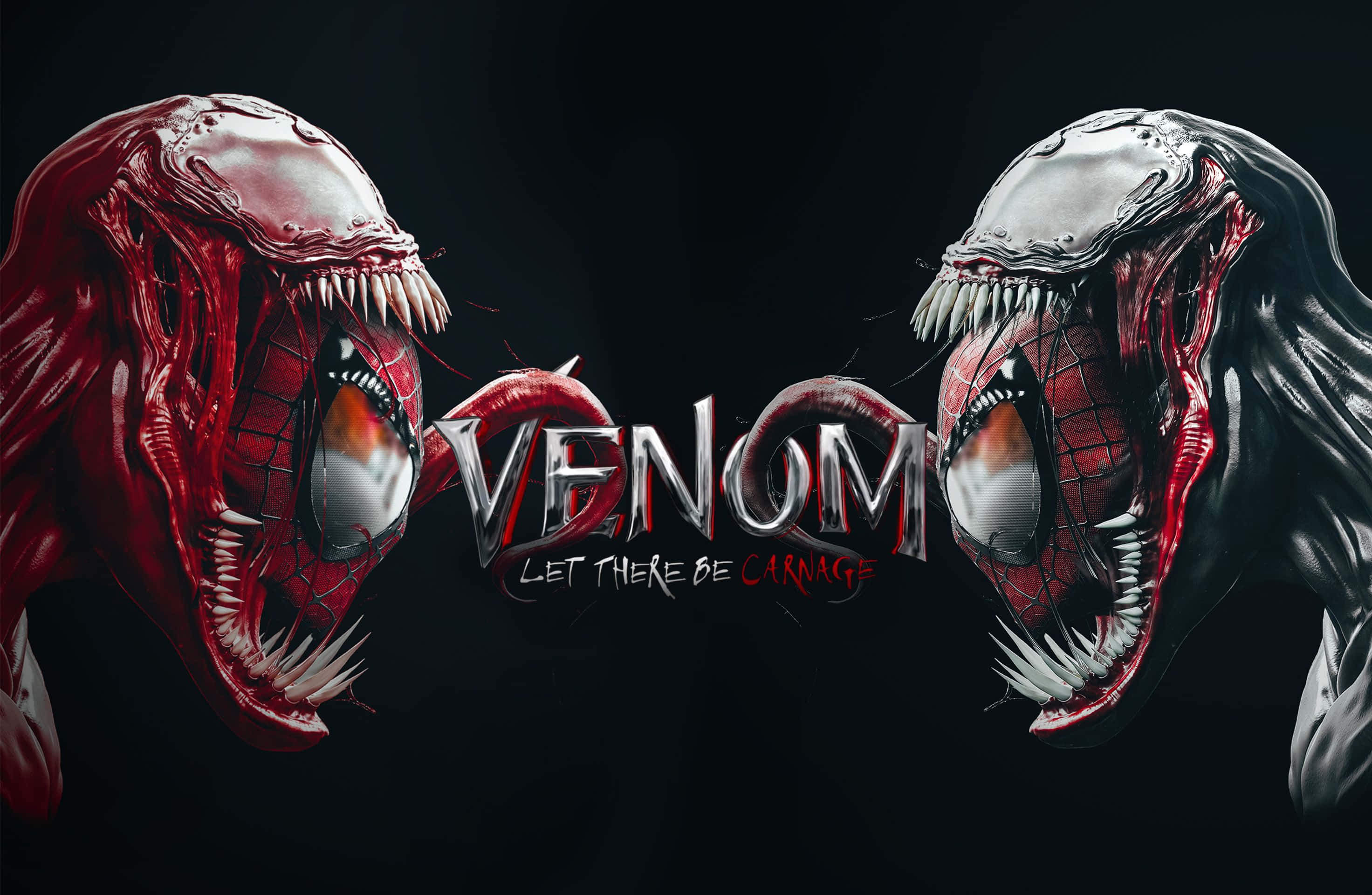 Venom, Carnage, glowing eyes, 2K Desktop Wallpaper