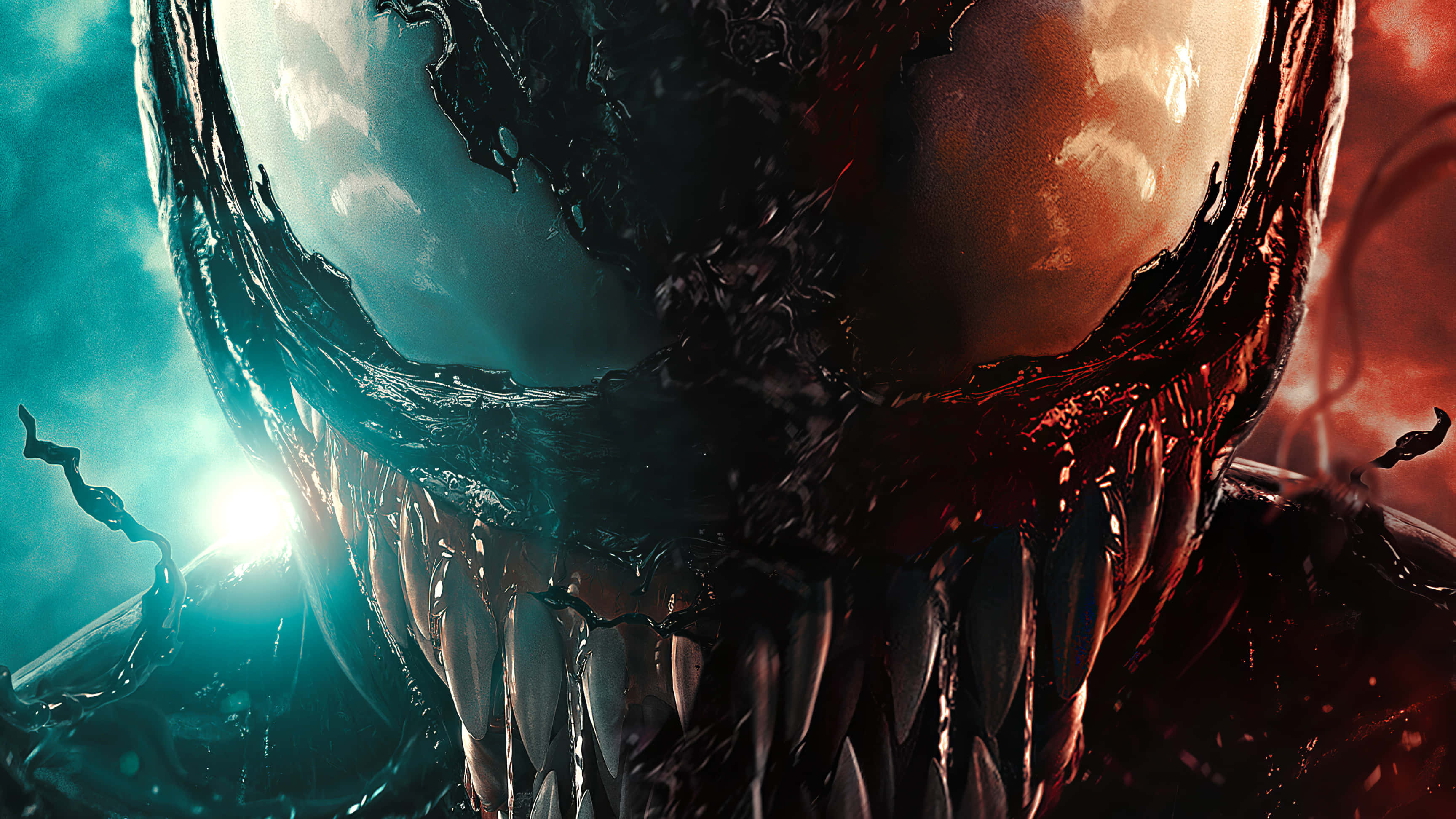 Venom, Carnage, glowing eyes, 2K Desktop Wallpaper