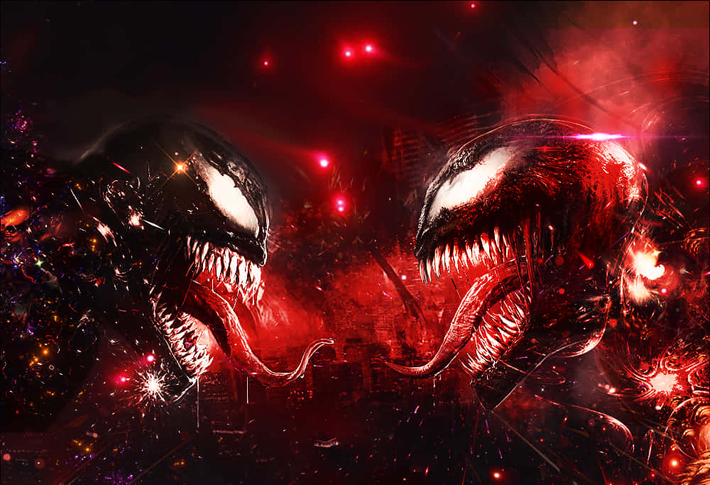 Venom, Carnage, red sparks, SD Desktop Wallpaper