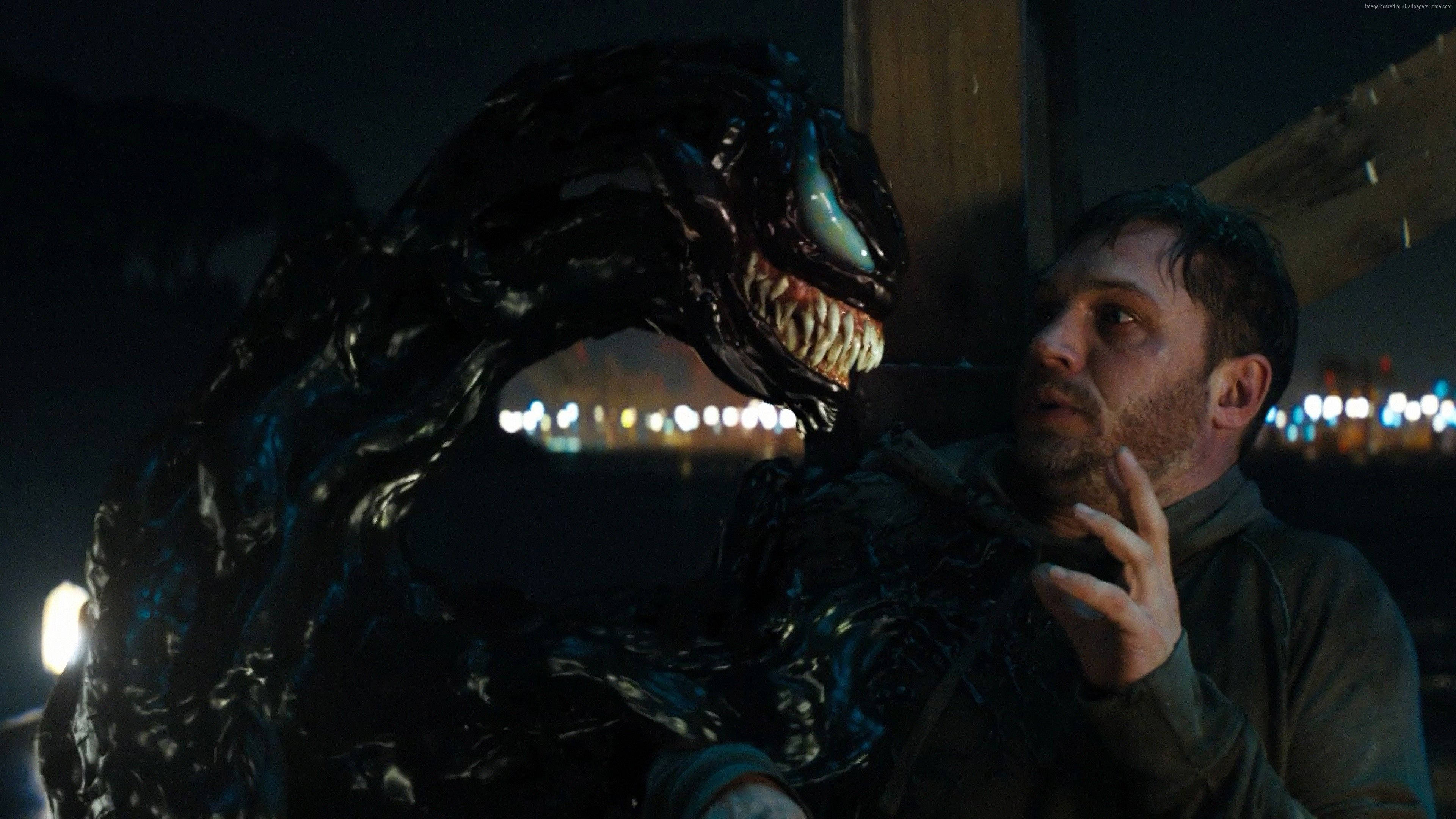Venom, black symbiote, glowing eyes, 4K Desktop Wallpaper