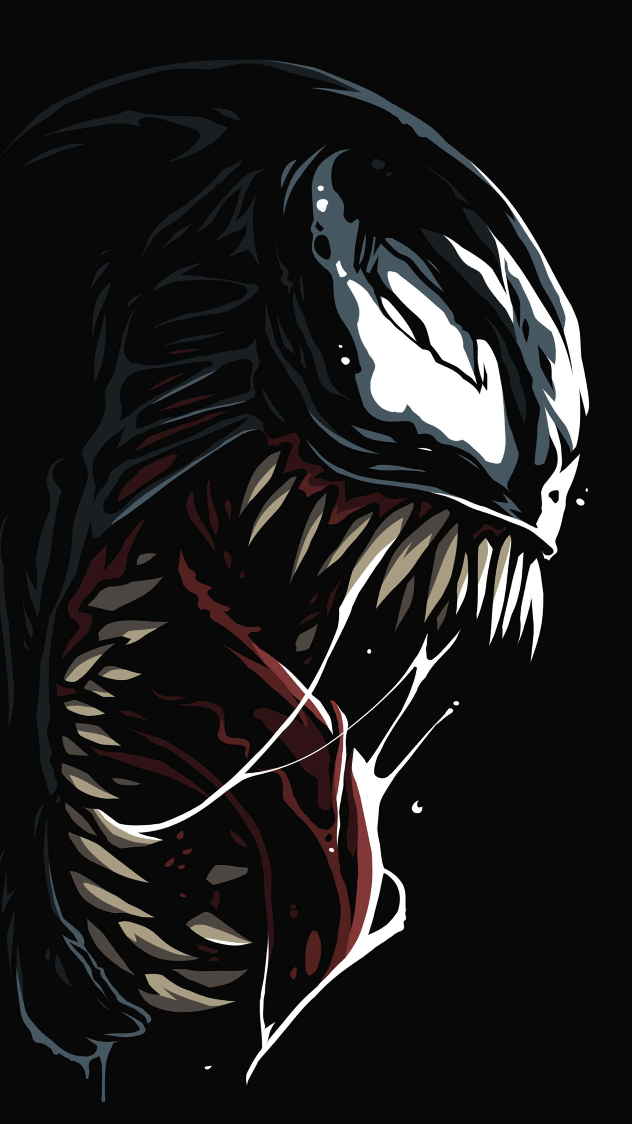 Venom, comic book, black background, 4K Phone Wallpaper