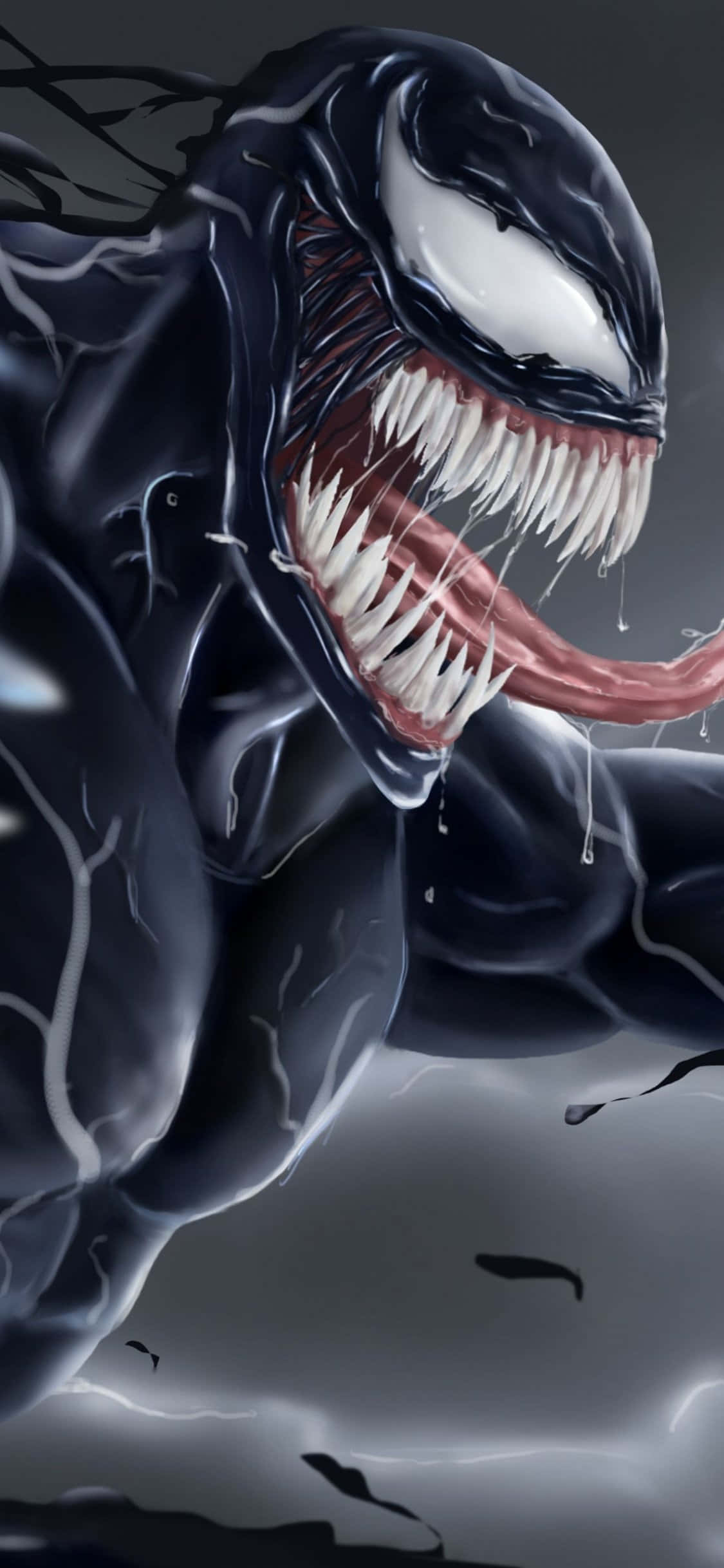 Venom, comic book, glowing white eyes, Full HD Phone Wallpaper