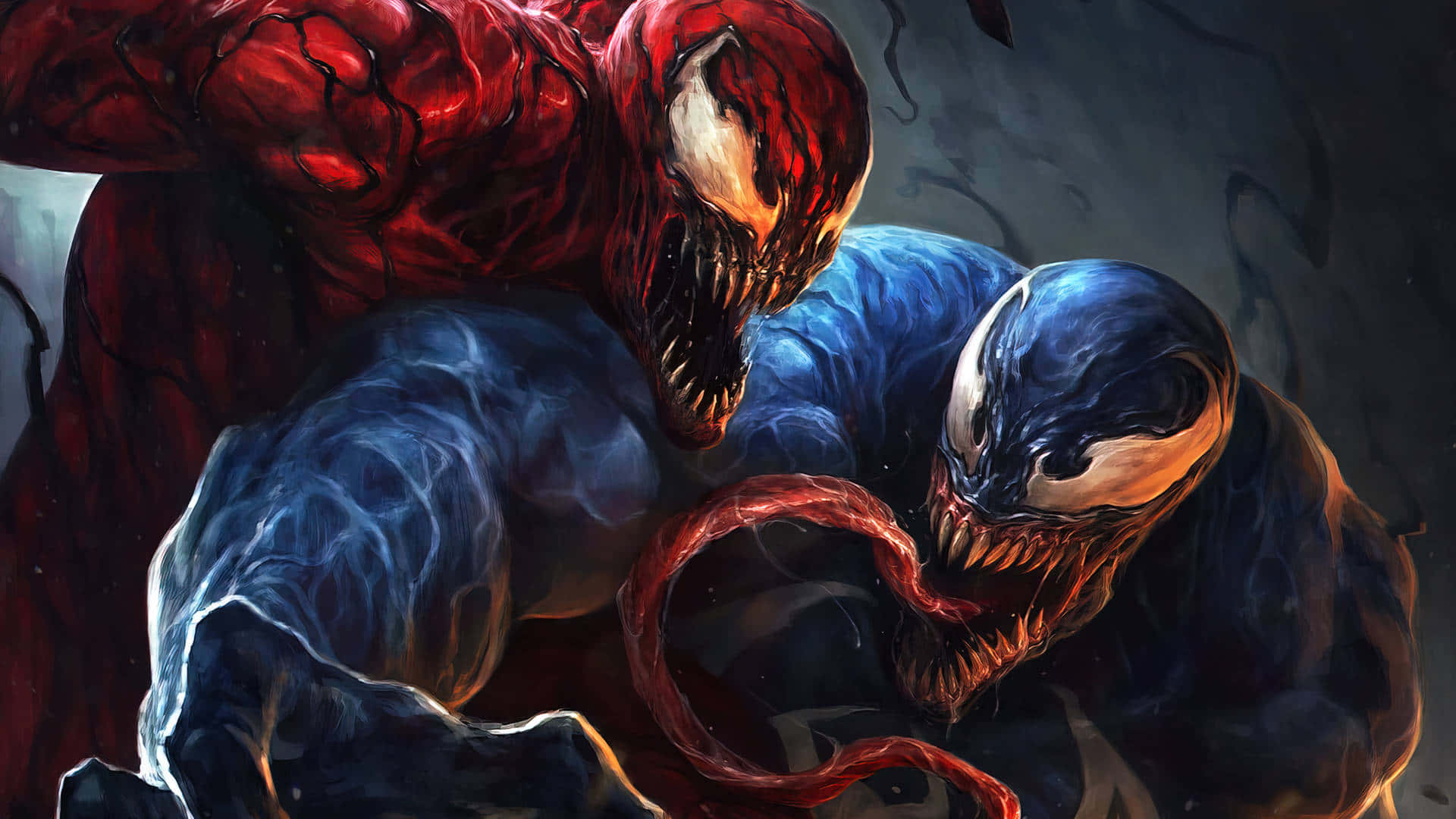 Red Venom, Blue Venom, symbiotes, Full HD Desktop Wallpaper