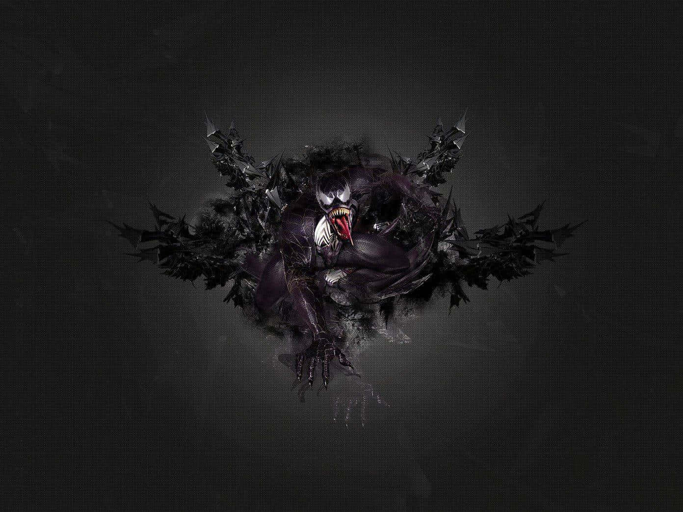 Venom, spiked wings, glowing red tongue, HD Desktop Wallpaper