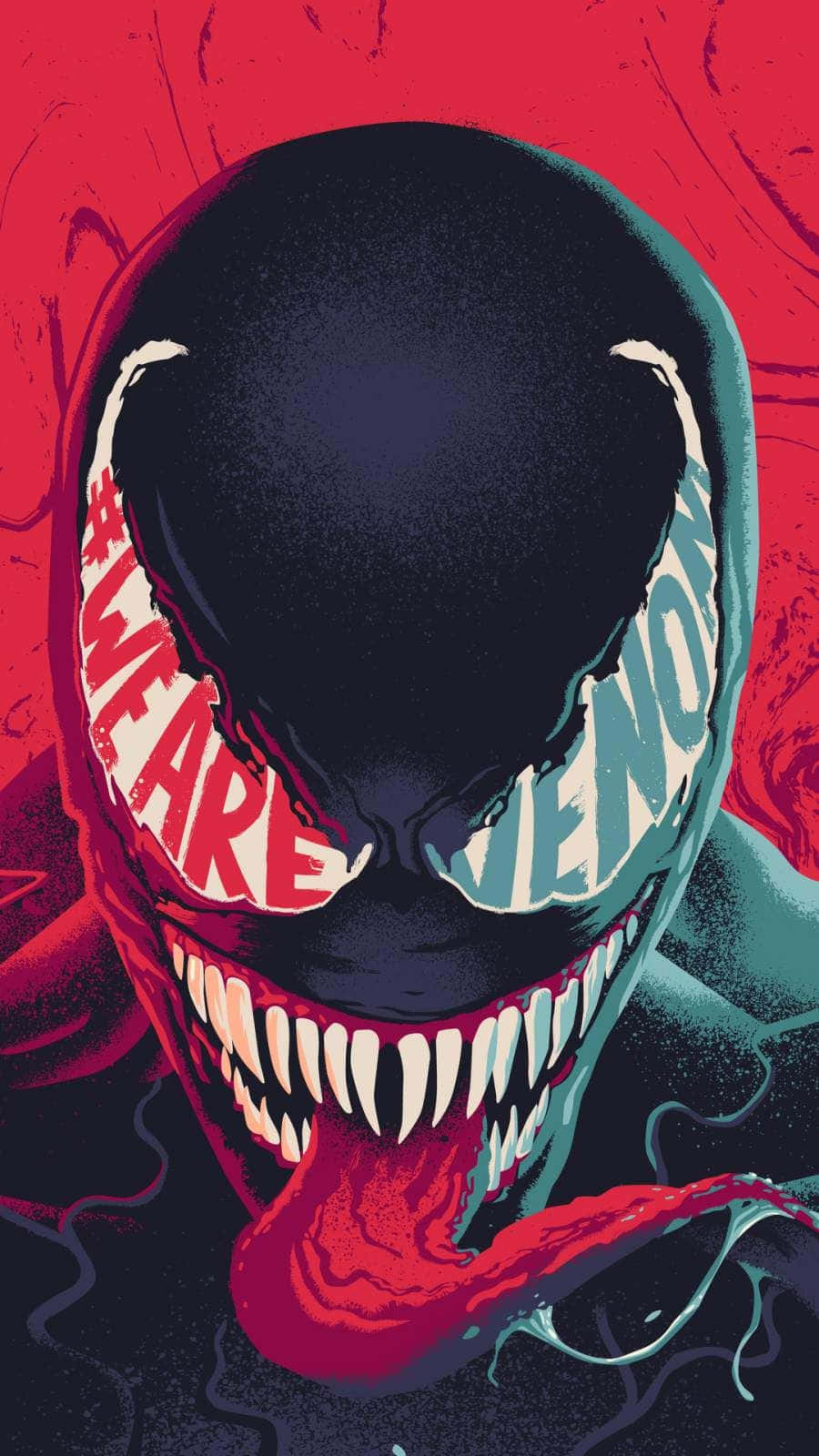Venom, wide grin, tongue out, HD Phone Wallpaper