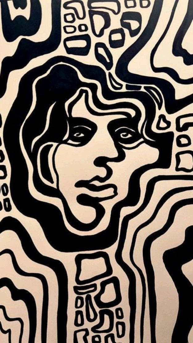 Cool Vibes, black and white, stylized portrait, SD Phone Wallpaper