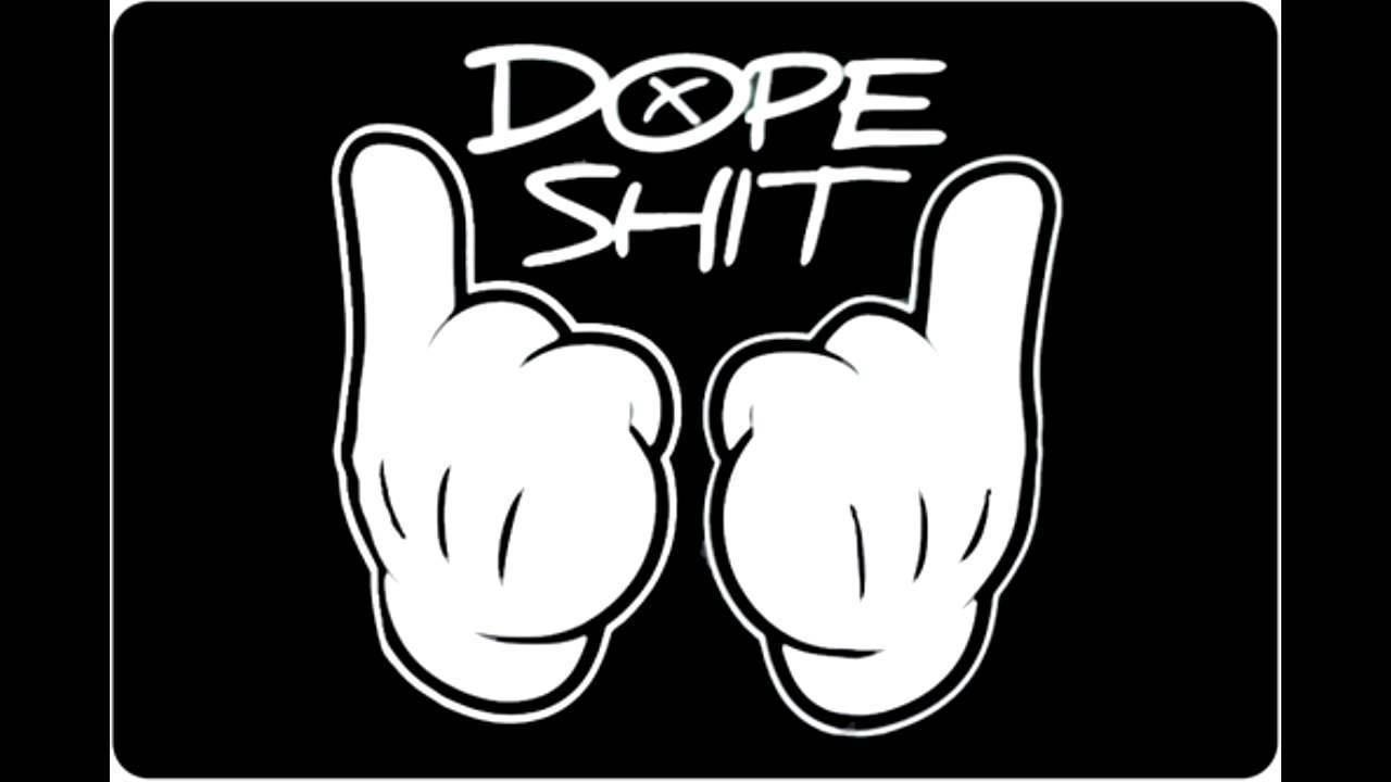 DOPE SHIT, white outline, black background, HD Desktop Wallpaper