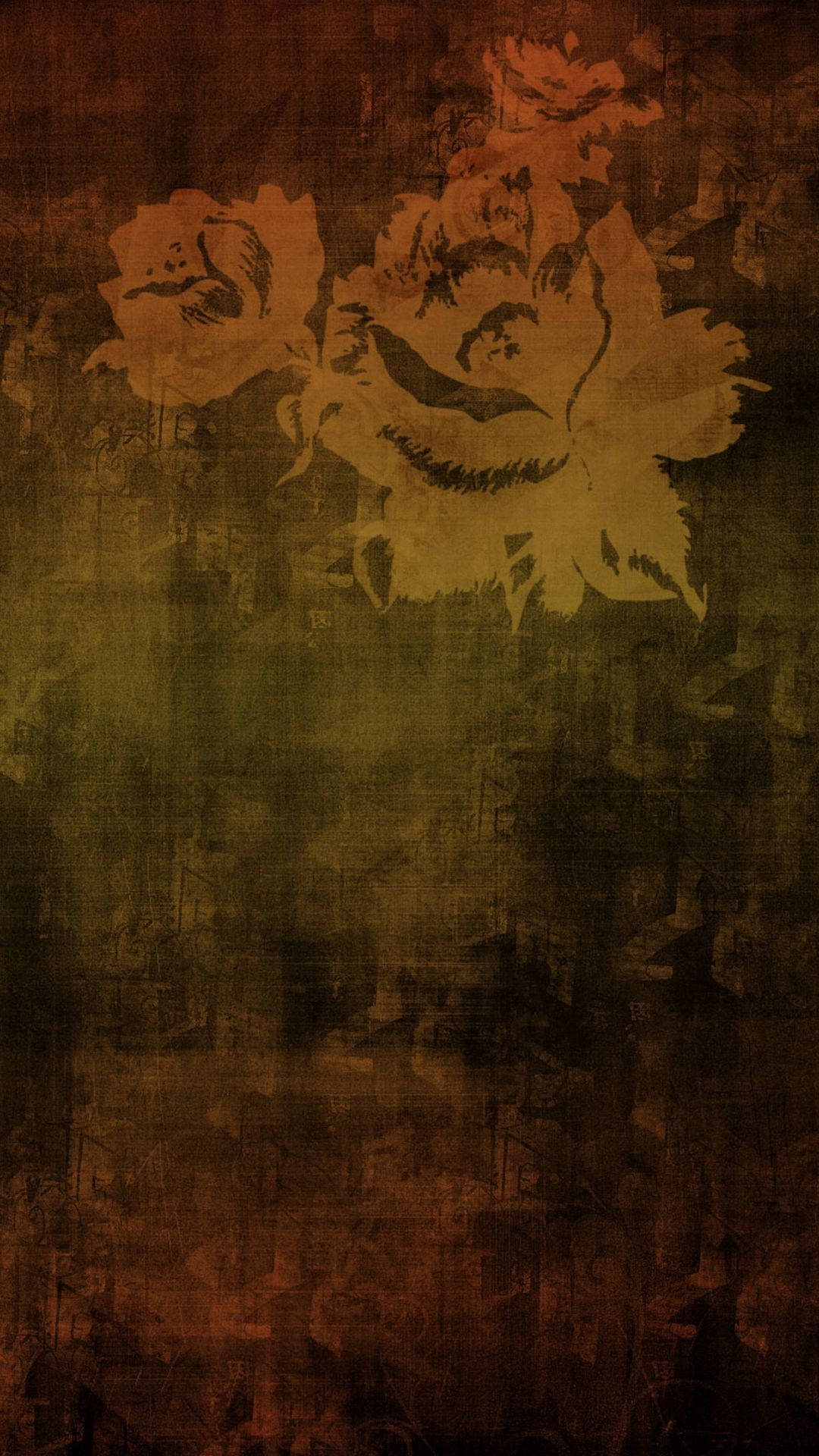 Cool Vintage, rose, faded floral silhouettes, Full HD Phone Wallpaper