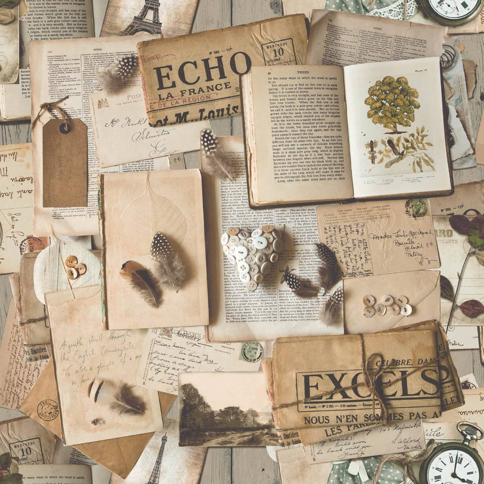 vintage, aged papers, feathers, SD Desktop Wallpaper