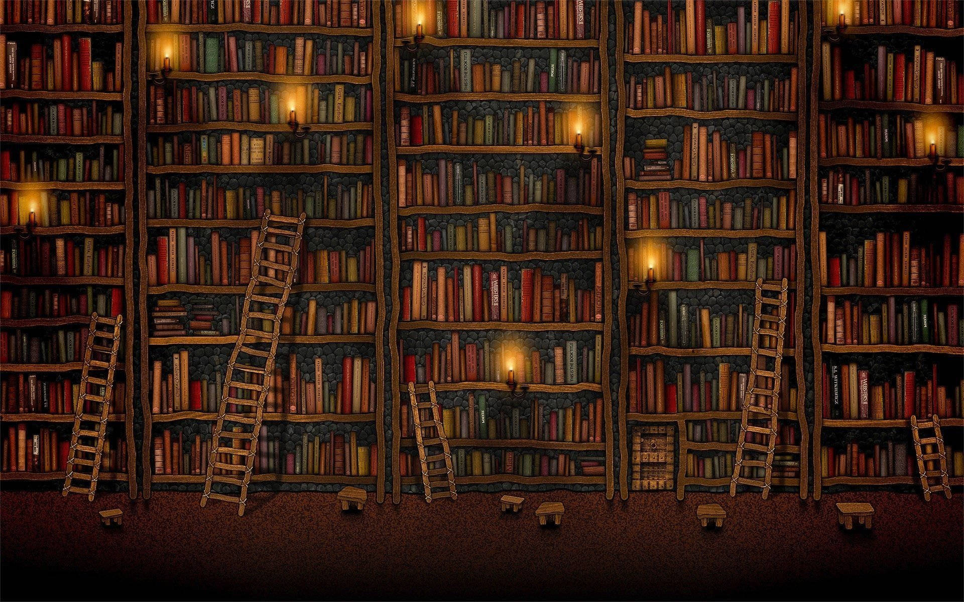Cool Vintage, library, bookshelves, Full HD Desktop Wallpaper