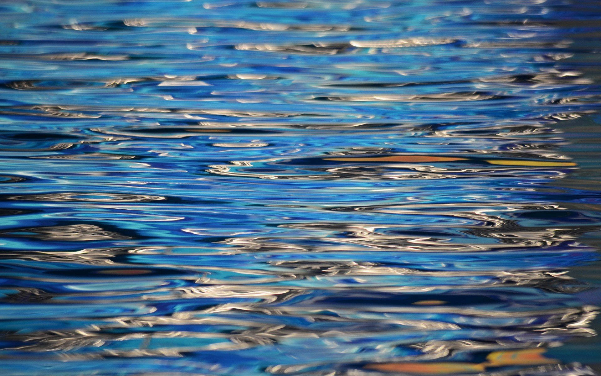 Rippling Clear Water, blue water surface, silver reflections, Full HD Desktop Wallpaper