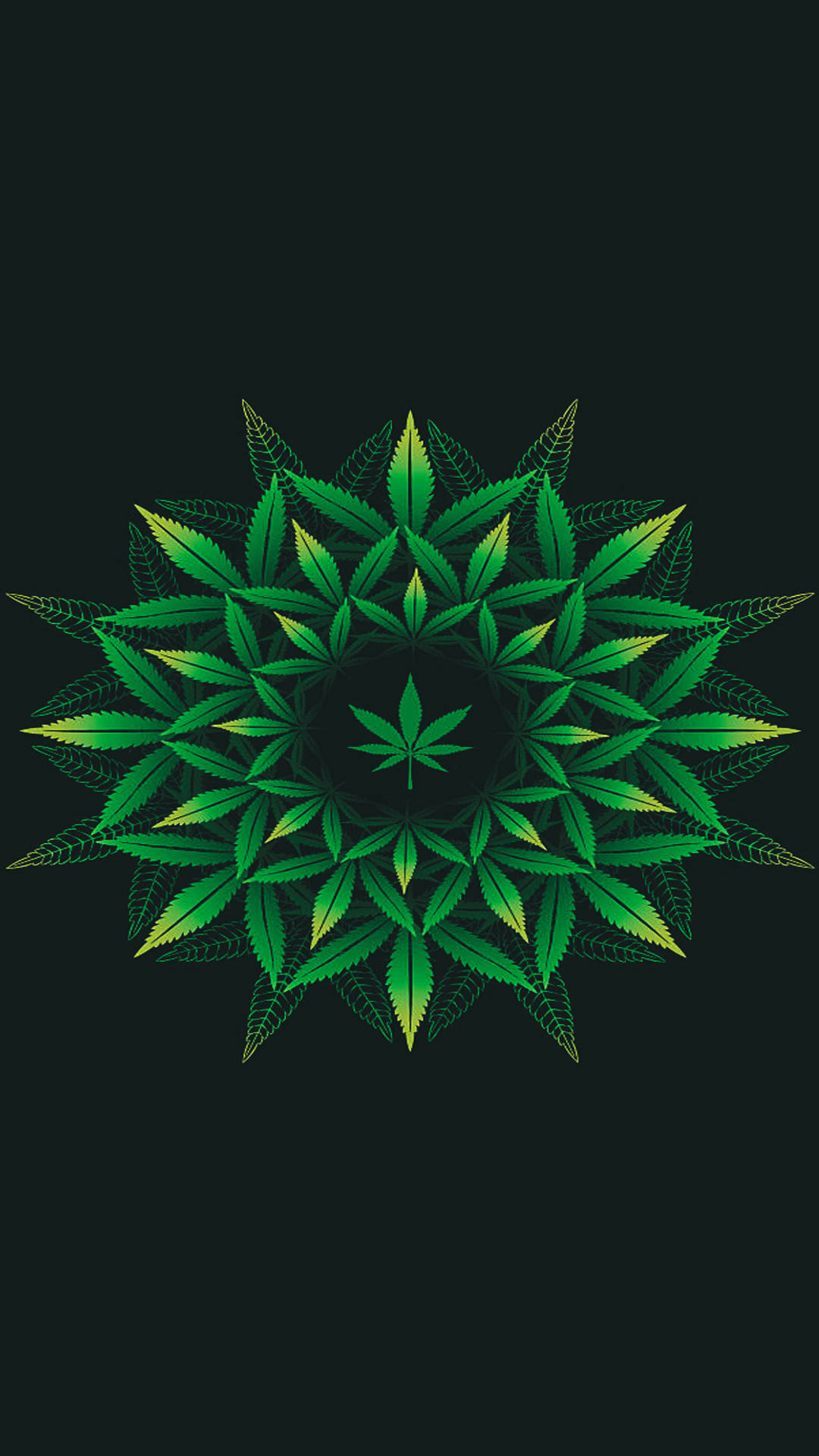 Cool Weed, flower illusion, vibrant green cannabis leaves, Full HD Phone Wallpaper