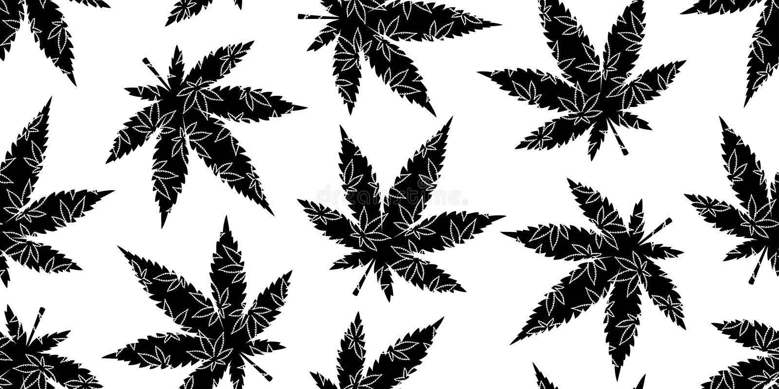 Black Cool Weed Leaves, black maple leaf silhouettes, white vein details, HD Desktop Wallpaper