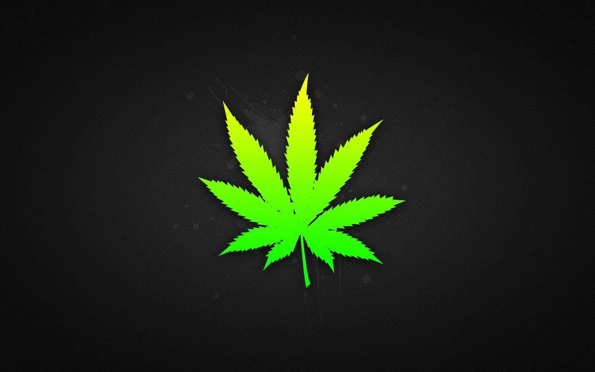 Cool Weed, neon green, textured black background, Full HD Desktop Wallpaper