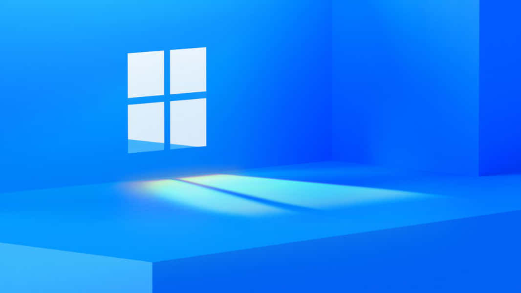 Windows logo, blue room, glowing, SD Desktop Wallpaper