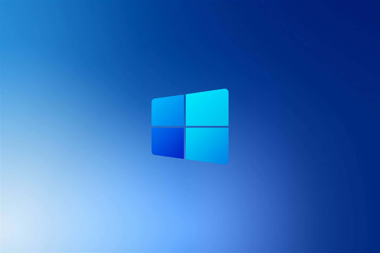 Windows logo, gradient blue background, soft lighting, HD Desktop Wallpaper
