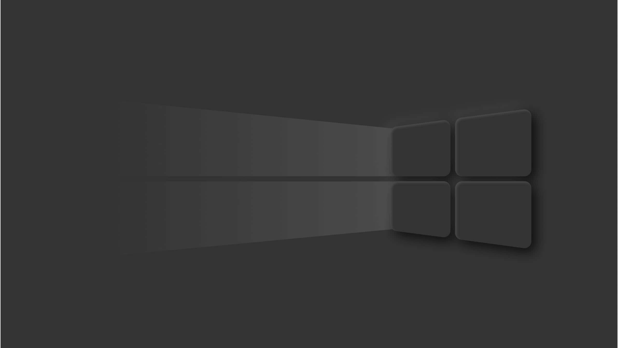 Windows 10, black background, dark gray, 2K Desktop Wallpaper
