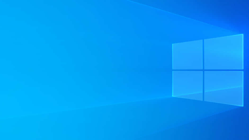 Windows 10 logo, blue gradient, glowing window logo, SD Desktop Wallpaper