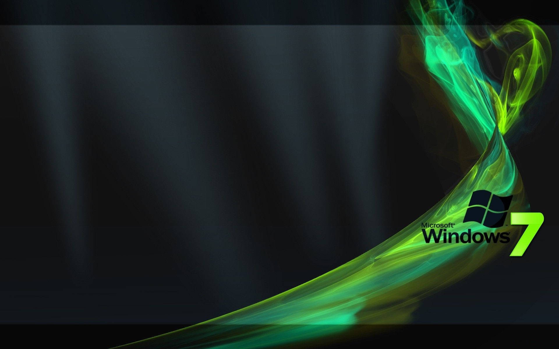 Windows 7, green, yellow, Full HD Desktop Wallpaper