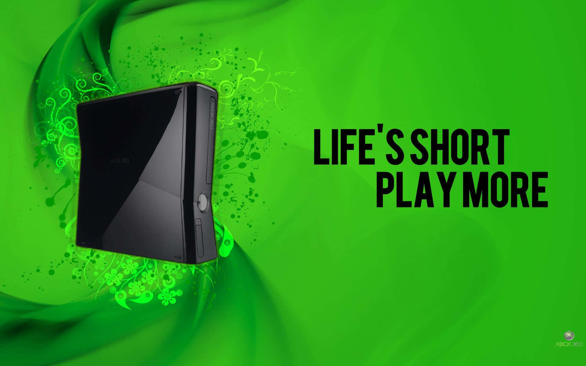 Xbox 360, black, vibrant green swirling background, Full HD Desktop Wallpaper
