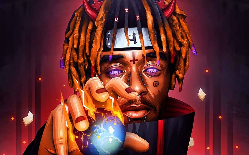 Xxxtentacion, fiery dreadlocks, glowing eyes, SD Desktop Wallpaper