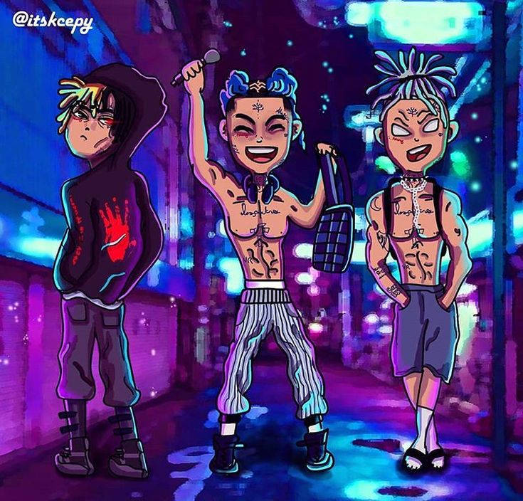Cool Xxxtentacion, neon-lit urban alley, night, SD Desktop Wallpaper