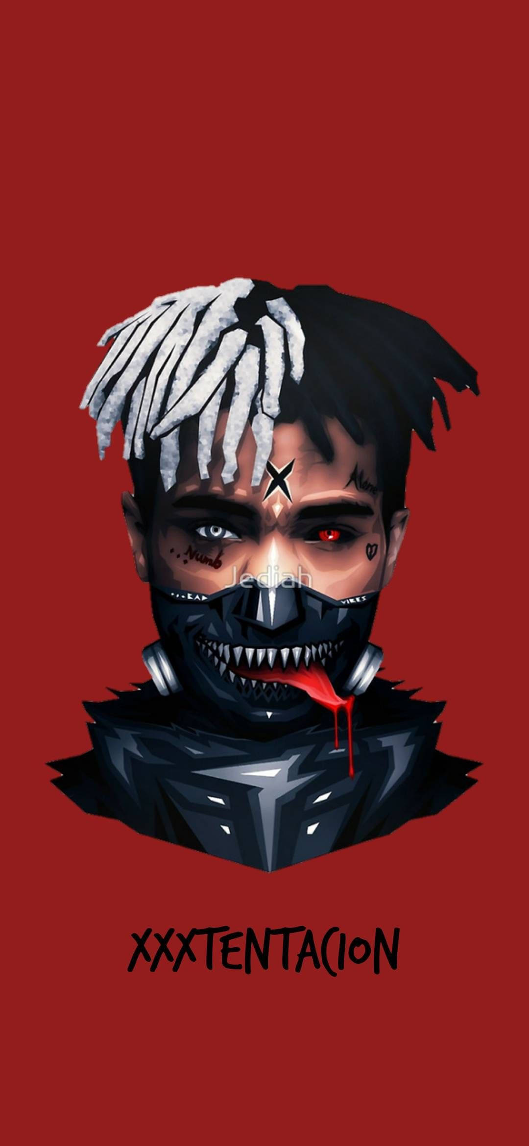 XXXTENTACION, dreadlocks, mask, Full HD Phone Wallpaper