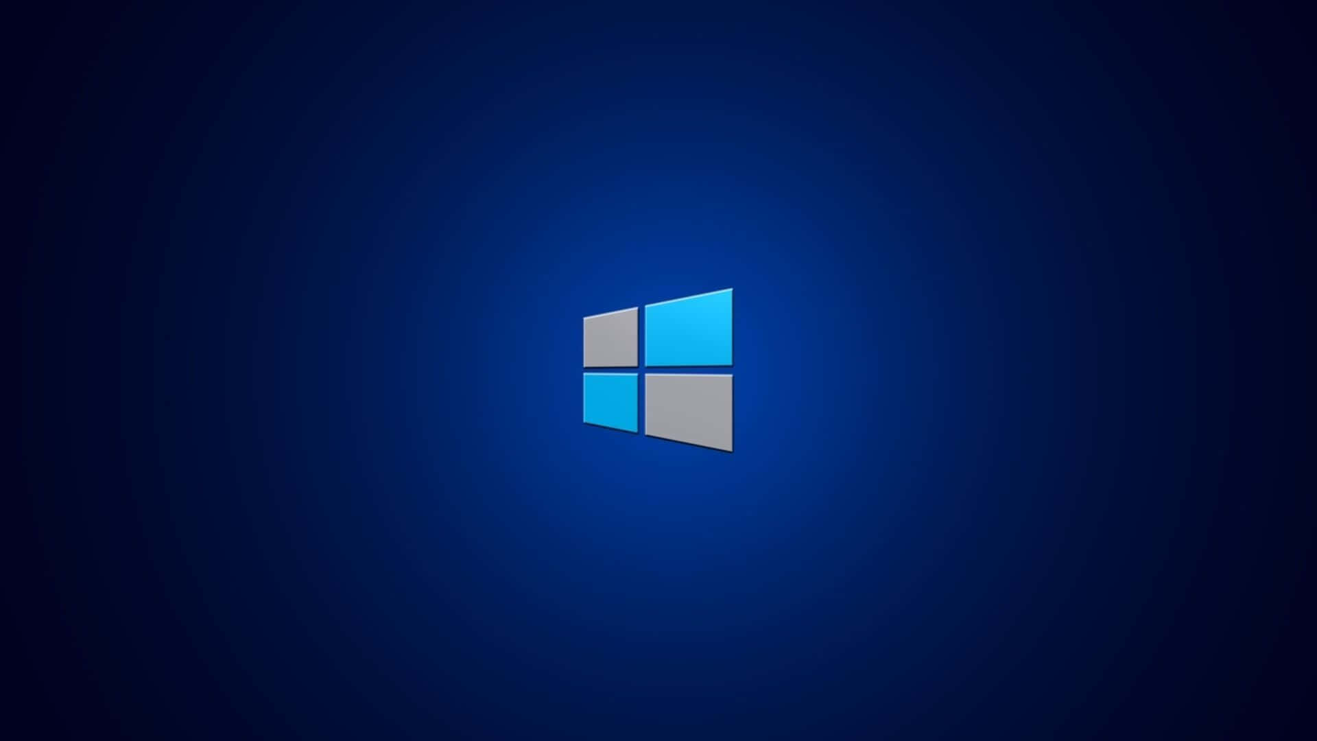 Windows logo, radial blue gradient background, soft lighting, Full HD Desktop Wallpaper