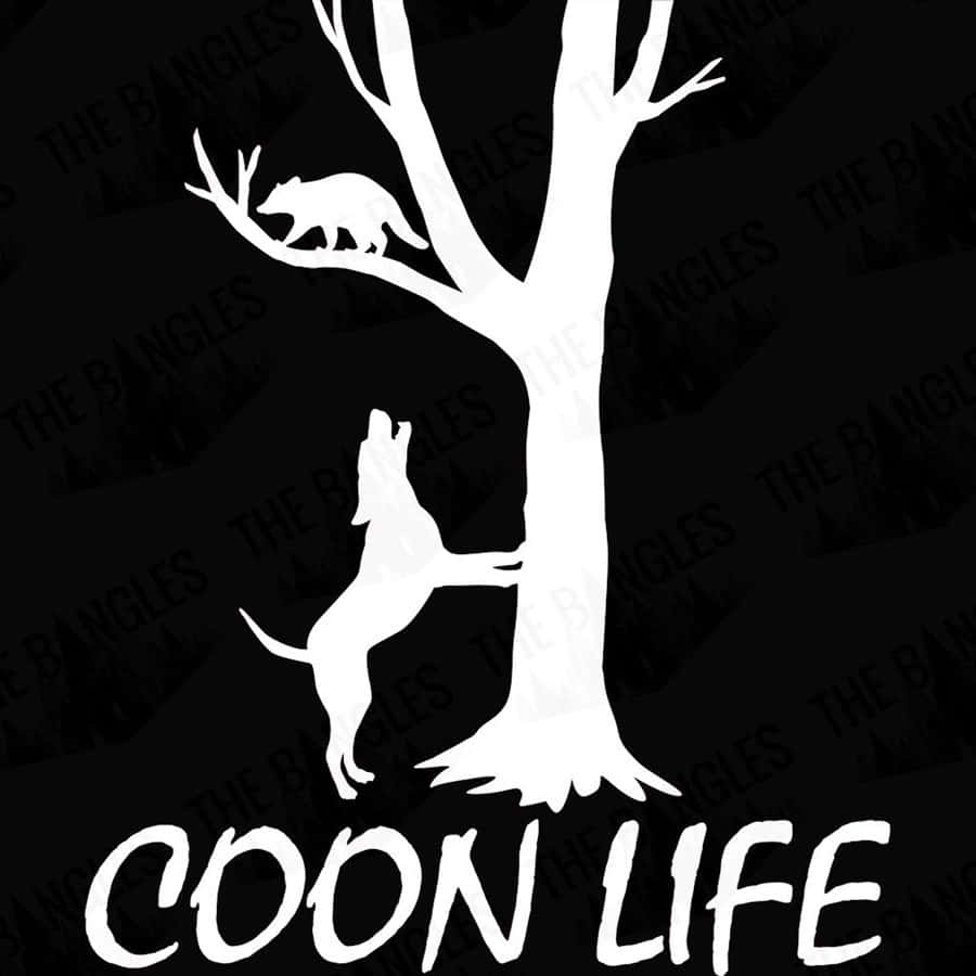 coon hunting, coon life, white silhouette, SD Desktop Wallpaper