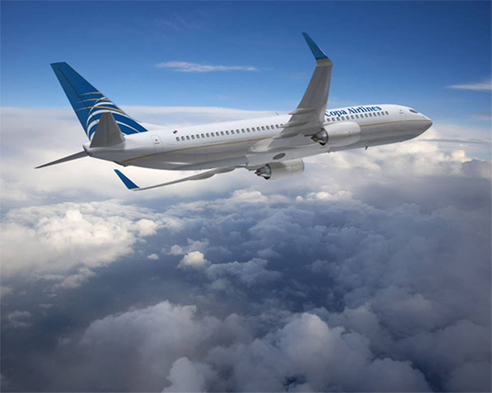 Copa Airlines, passenger jet, fluffy white clouds, SD Desktop Wallpaper