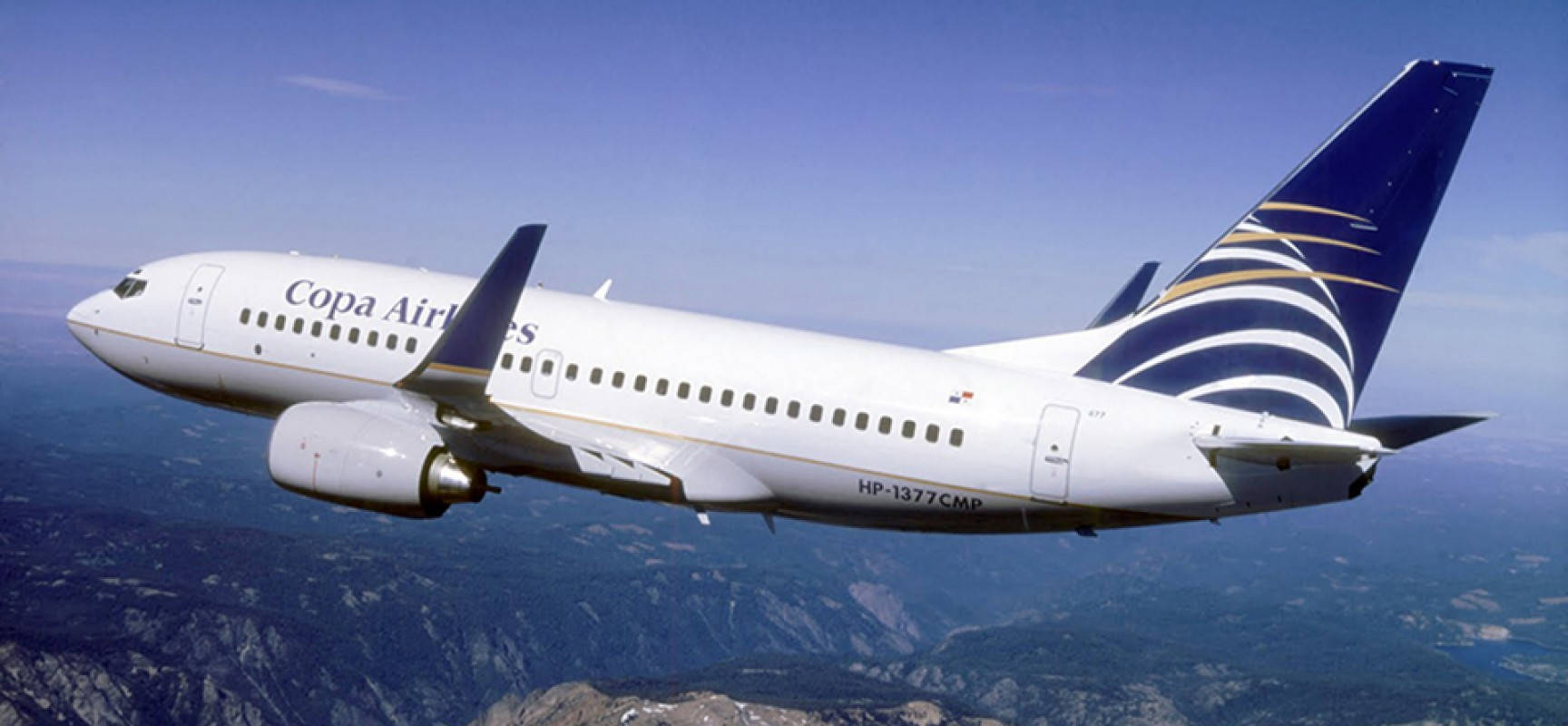 Copa Airlines, passenger jet, mountainous terrain, HD Desktop Wallpaper