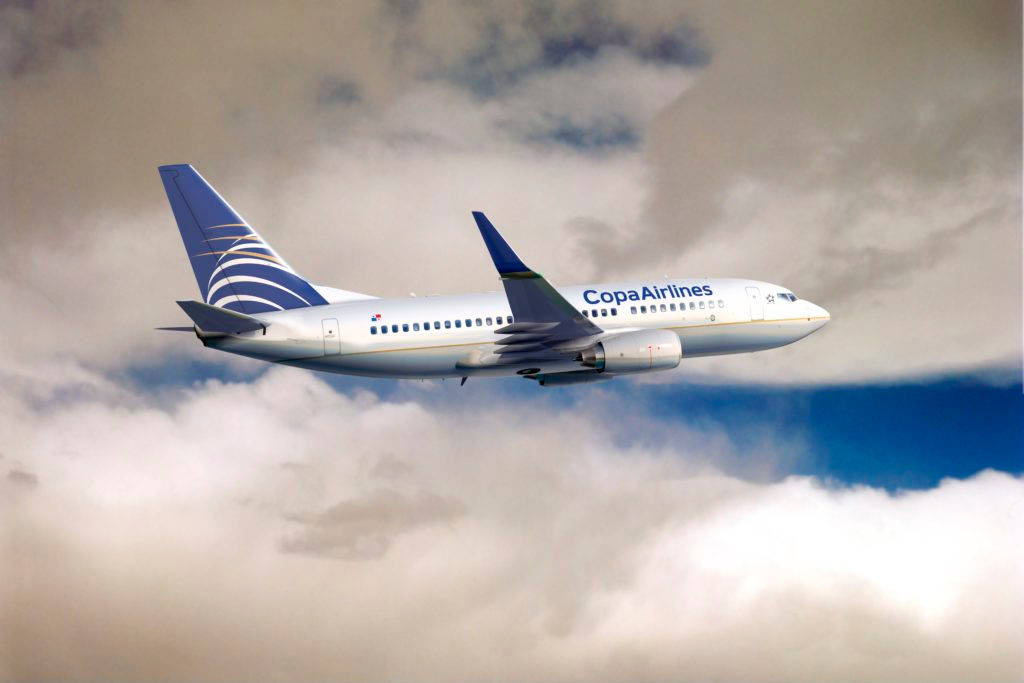 Copa Airlines, passenger jet, fluffy white clouds, SD Desktop Wallpaper