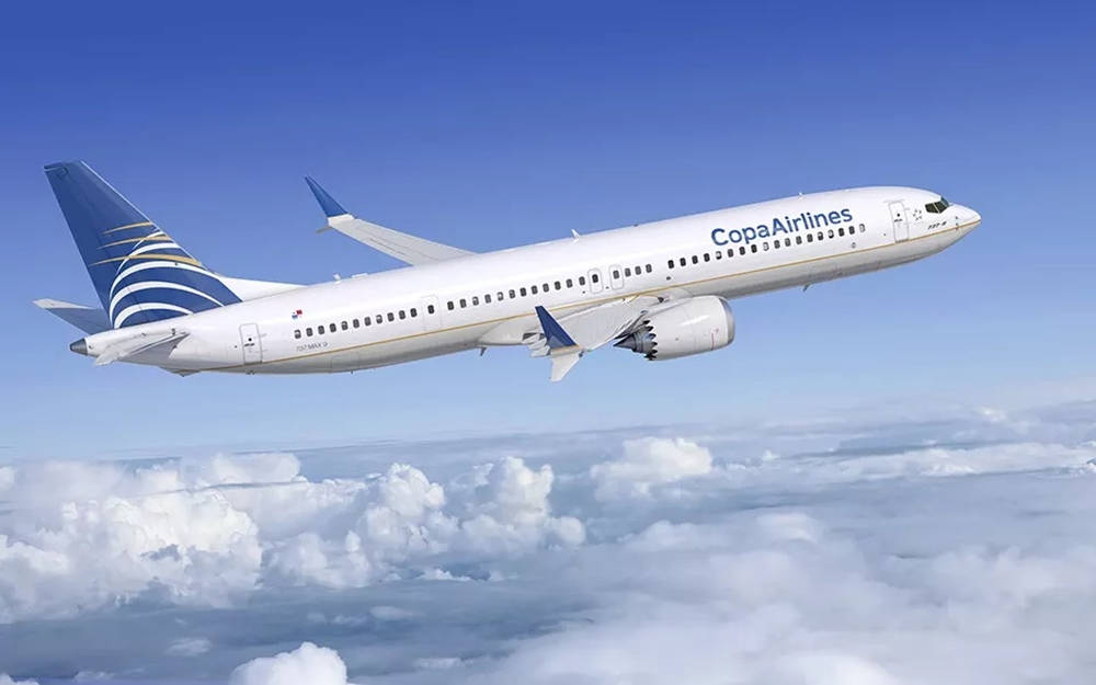 Copa Airlines, passenger jet, fluffy white clouds, SD Desktop Wallpaper