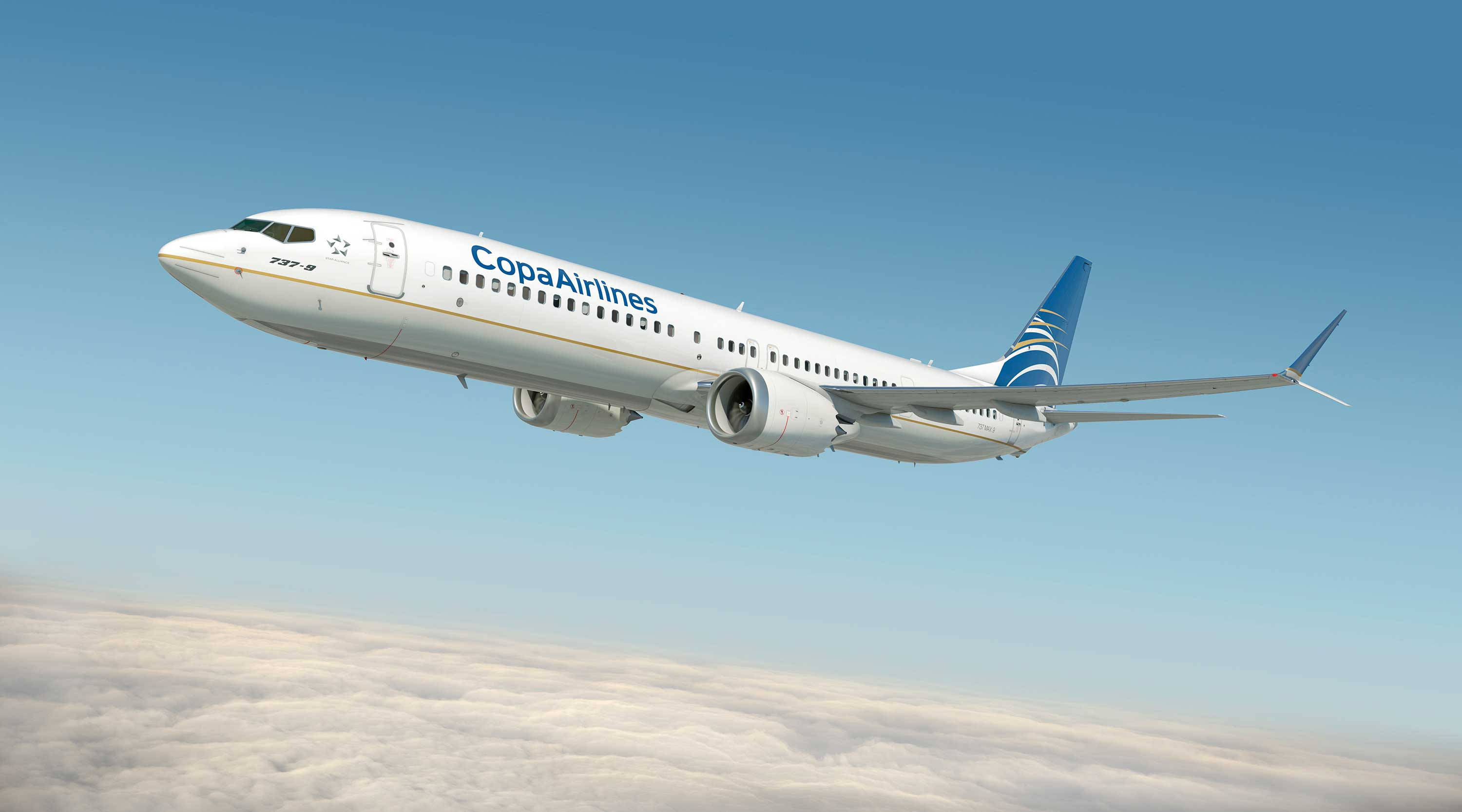 Copa Airlines, passenger jet, mid air, 2K Desktop Wallpaper