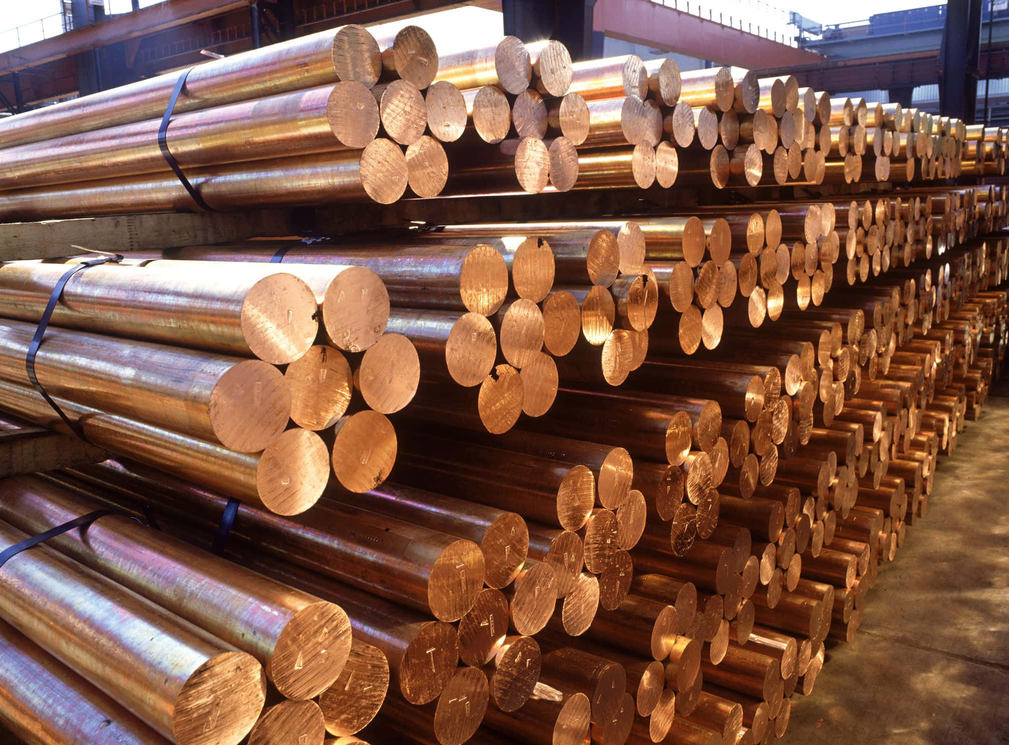 copper rods, stockpile warehouse, gleaming copper, Full HD Desktop Wallpaper