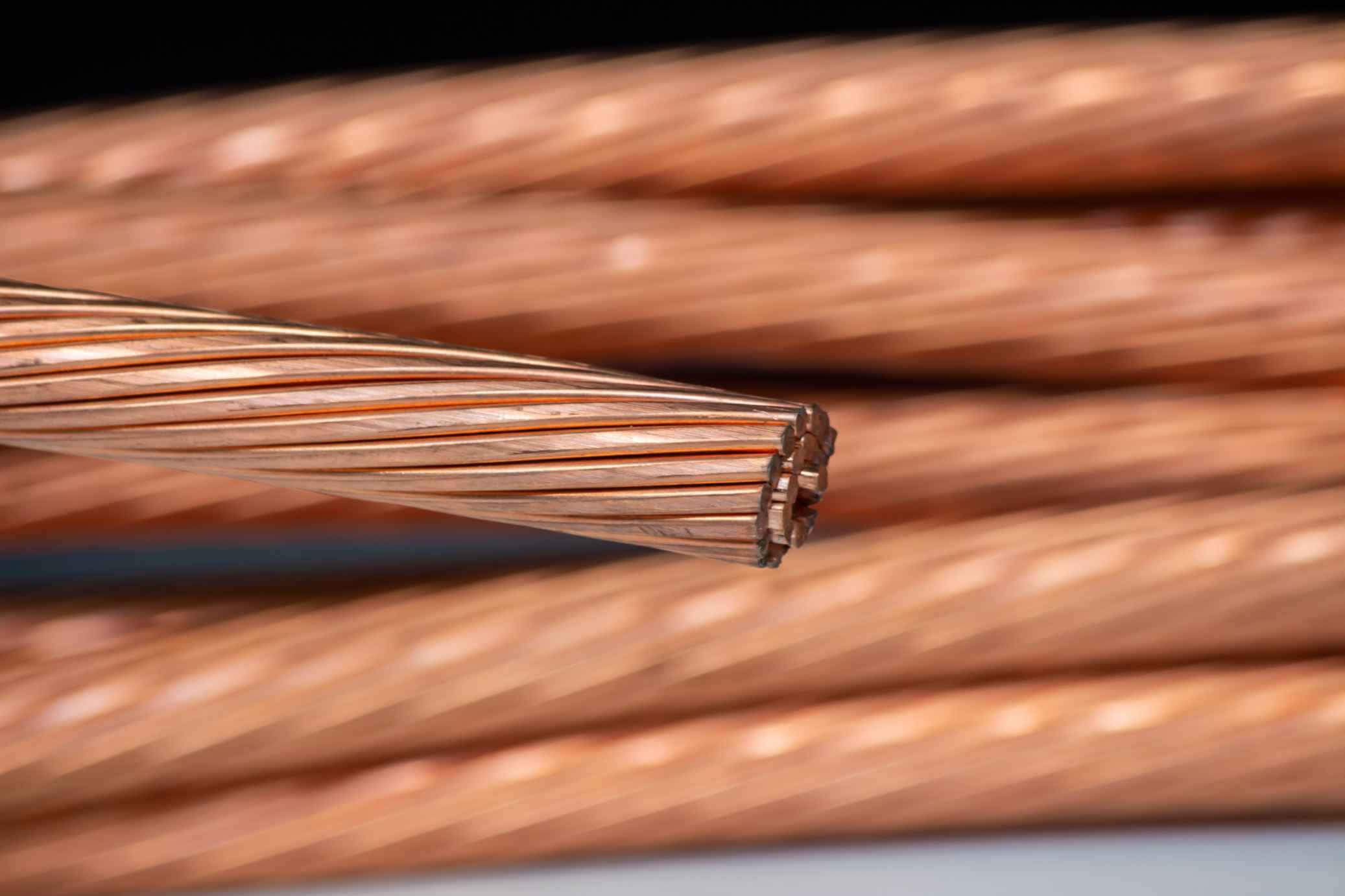 copper wire, shiny copper wires, twisted strands, Full HD Desktop Wallpaper