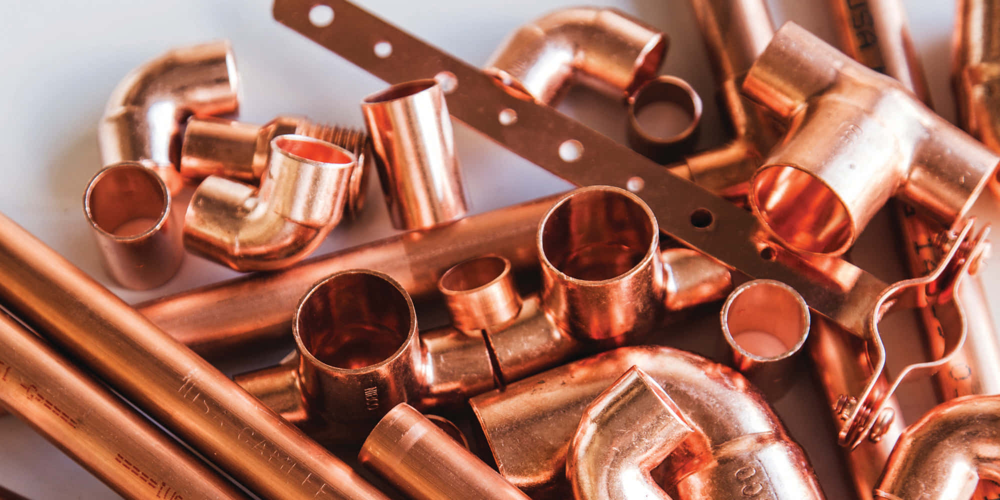 copper pipes, elbows, fittings, Full HD Desktop Wallpaper