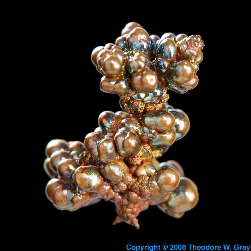 copper crystal structure, coppery spheres, blue-green highlights, SD Desktop Wallpaper