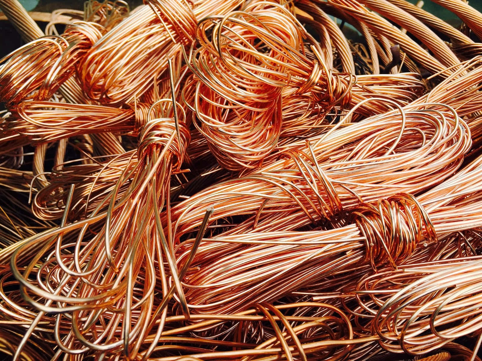 copper wires, warm metallic sheen, bright light, HD Desktop Wallpaper
