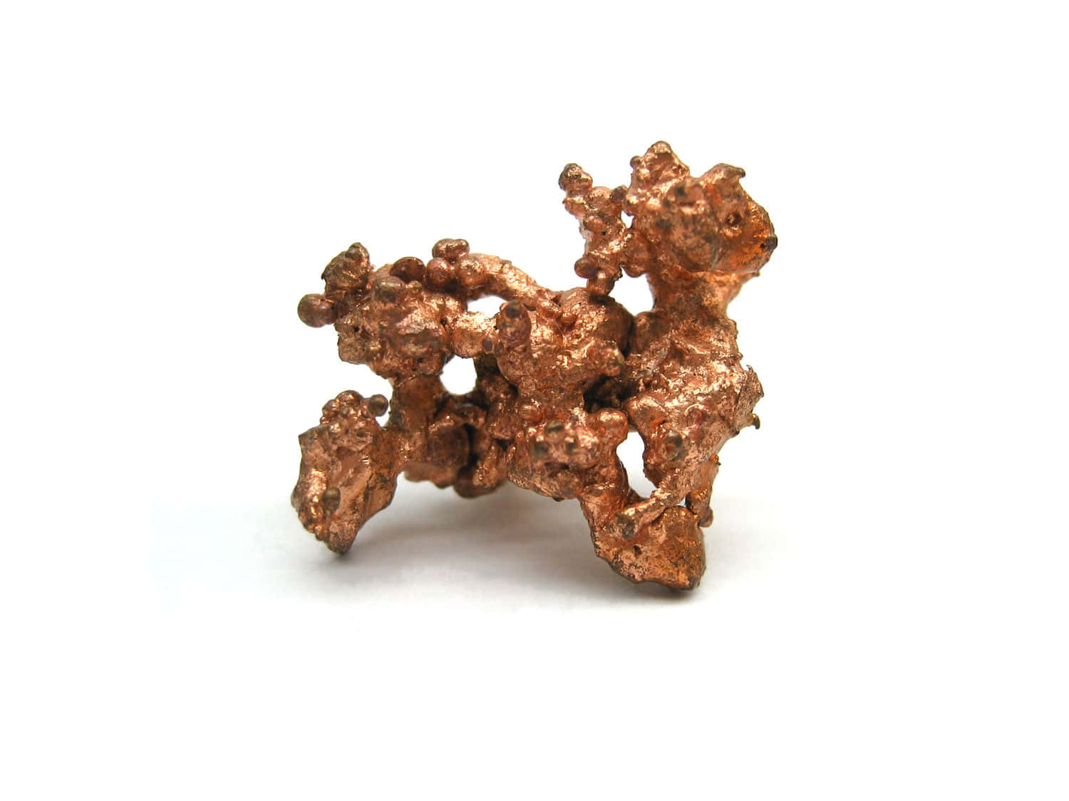 native copper specimen, copper nugget, jagged crystalline formations, HD Desktop Wallpaper