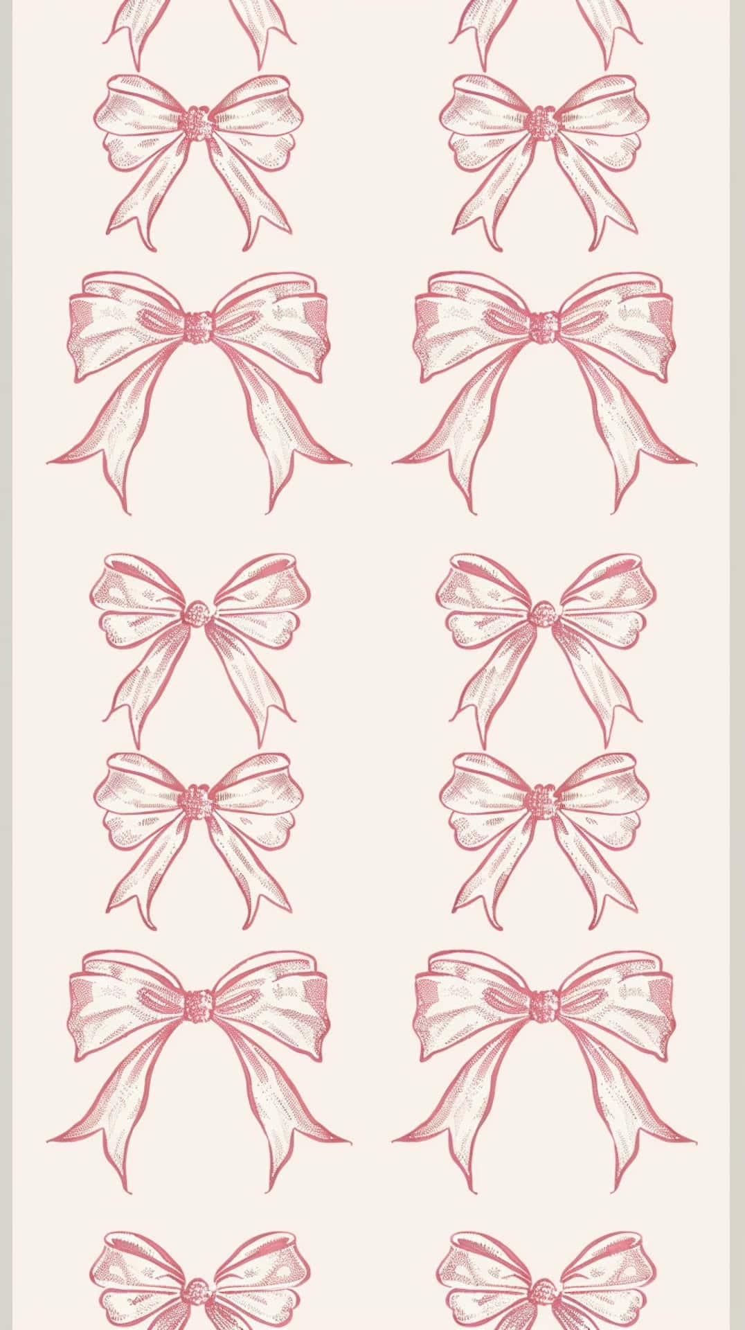 elegant pink bow pattern, vintage-style pink bows, textured ribbon details, Full HD Phone Wallpaper