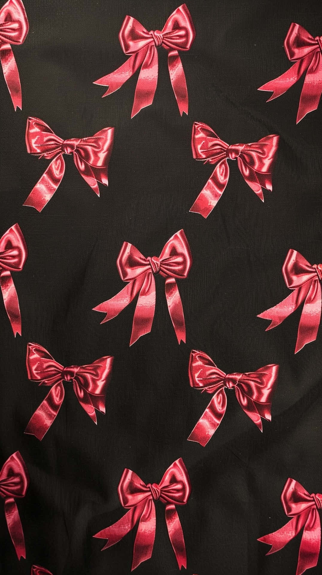 satin red bowson, black fabric, shiny red satin bows, Full HD Phone Wallpaper