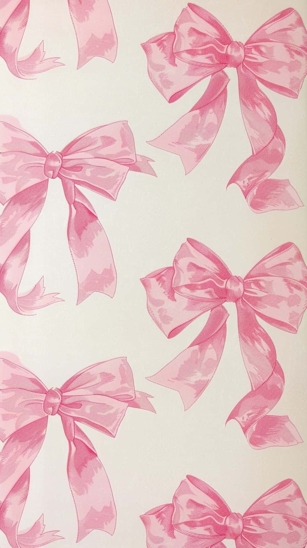 Pink Coquette Bows Pattern, pink satin bows, glossy highlights, Full HD Phone Wallpaper