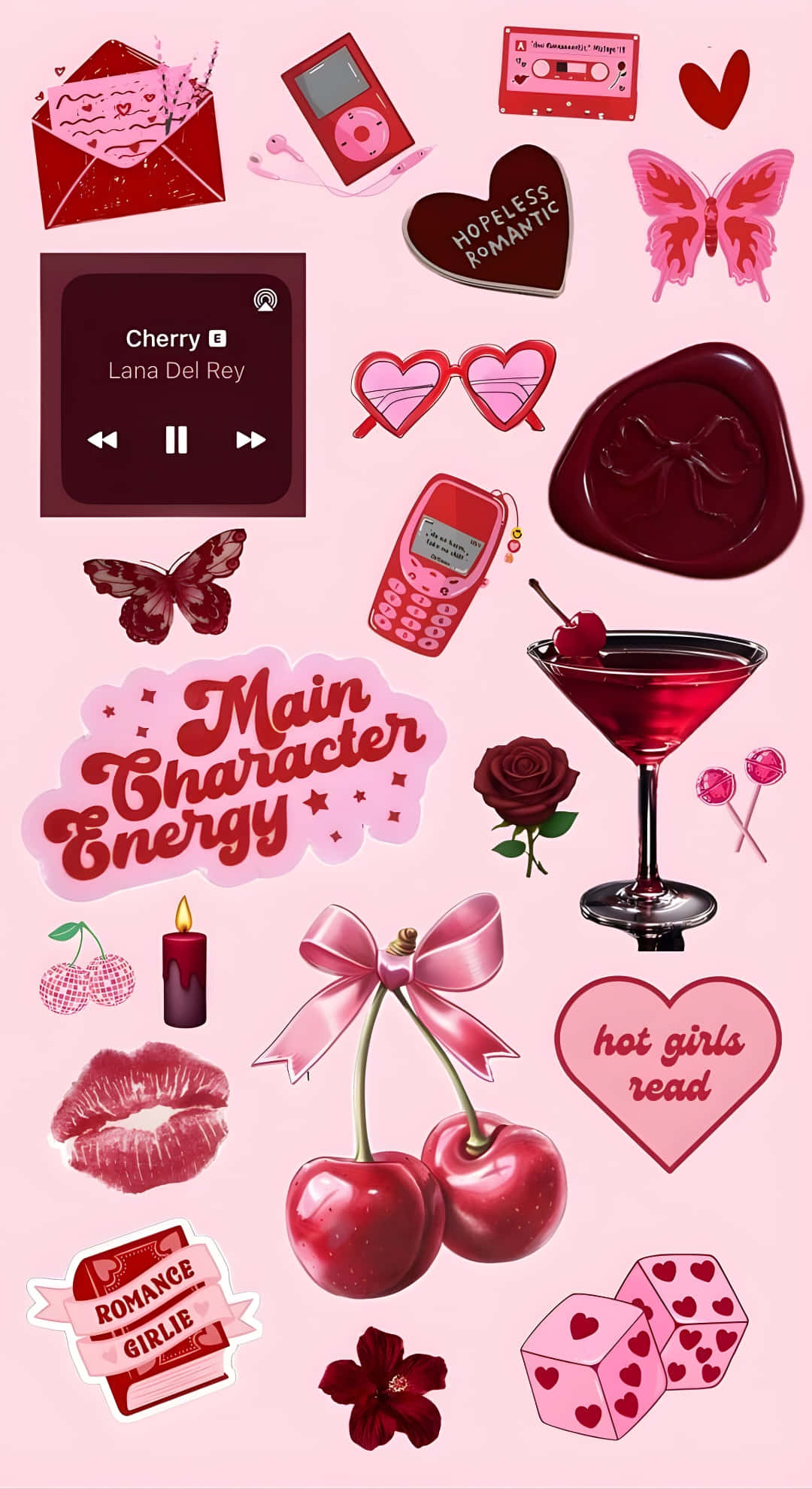 Coquette Cherry, pink, cherries, Full HD Phone Wallpaper