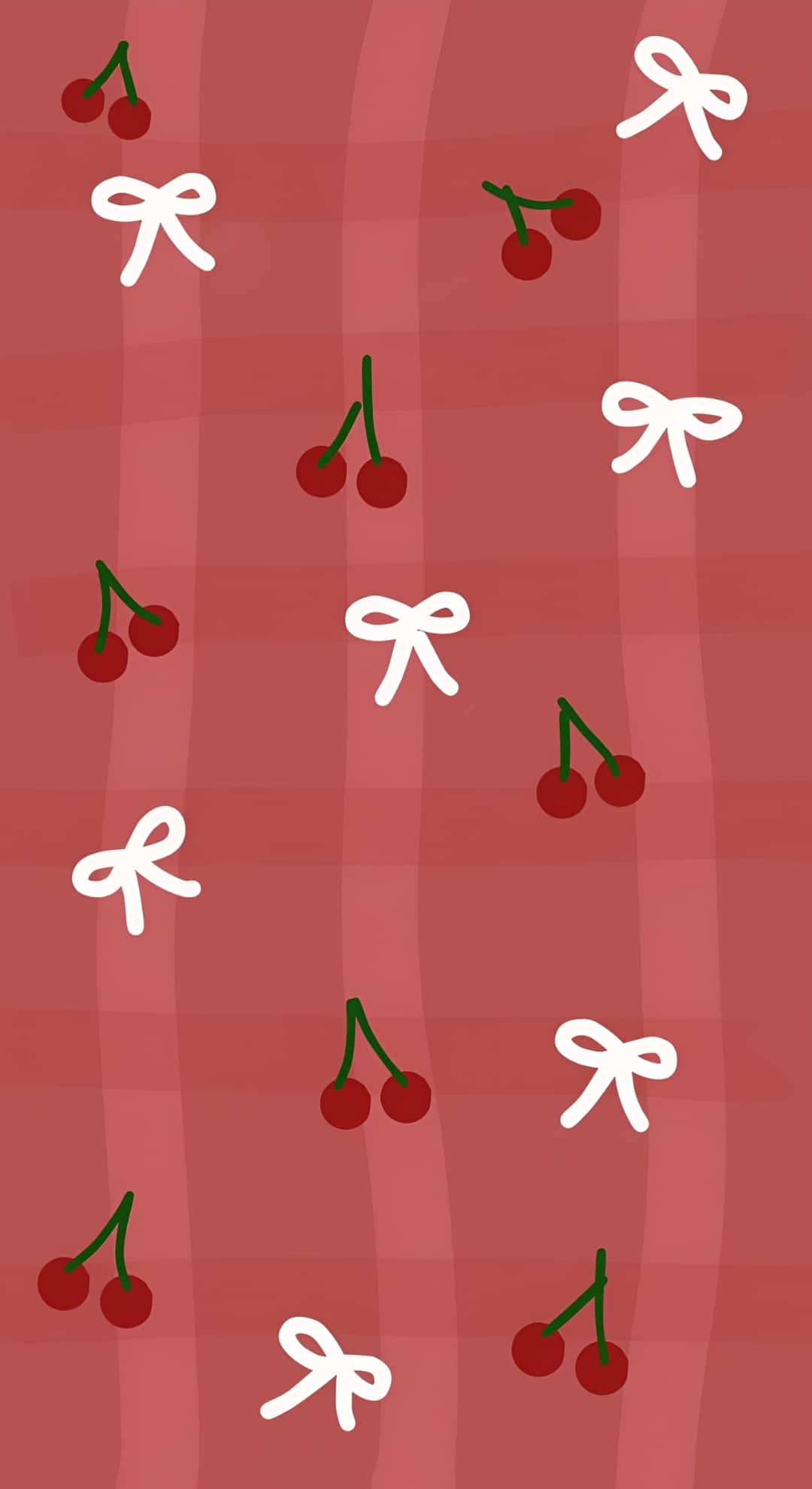 Coquette Cherry, red cherries, white bows, Full HD Phone Wallpaper