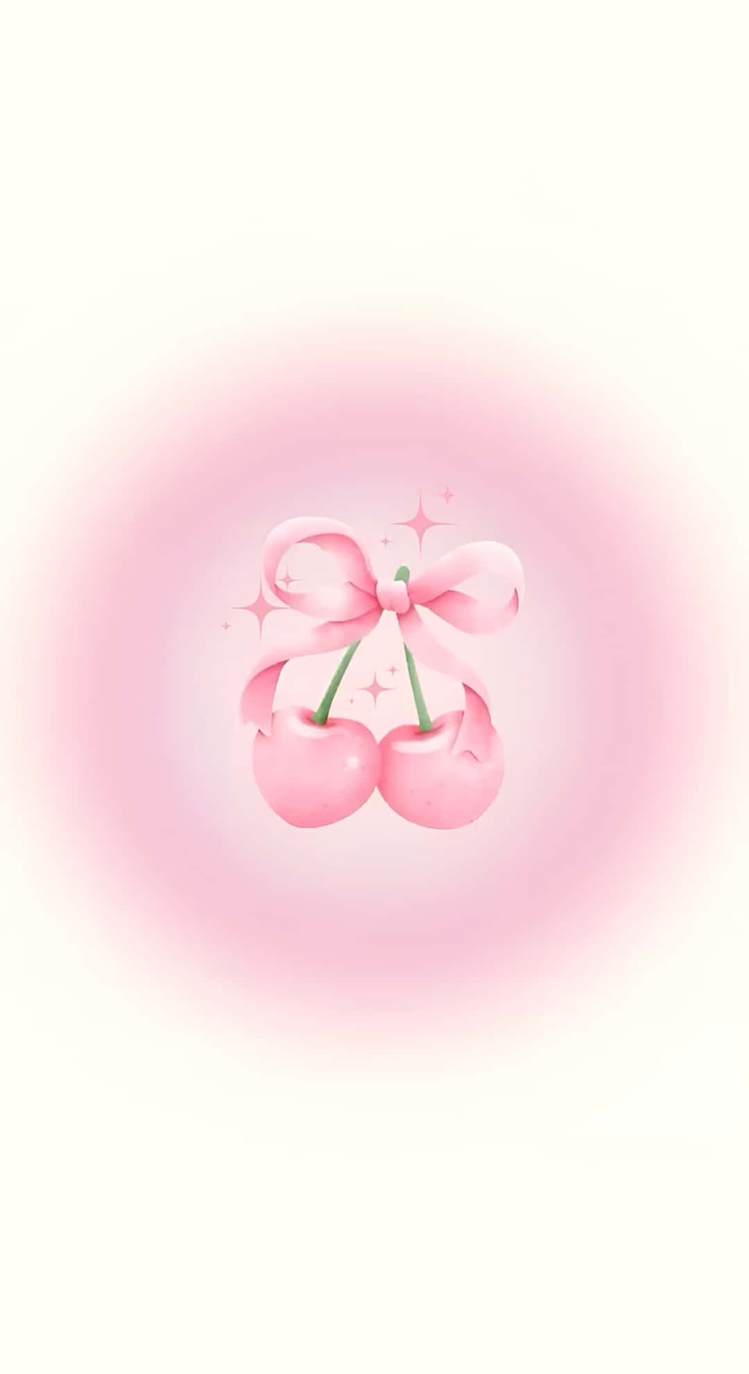 Coquette Cherry, glossy pink cherries, bow, Full HD Phone Wallpaper