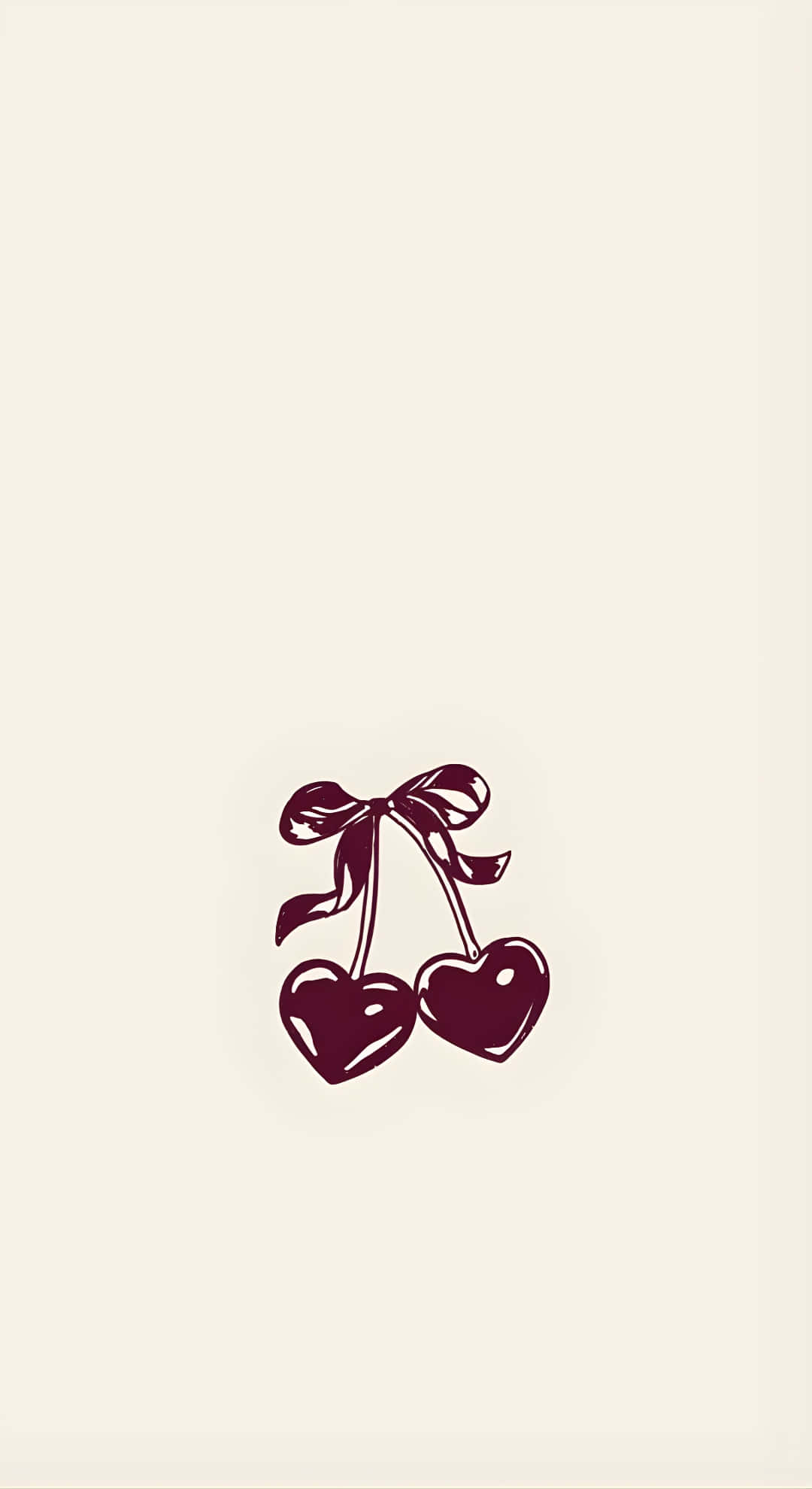 Coquette Cherry, maroon, heart-shaped, Full HD Phone Wallpaper